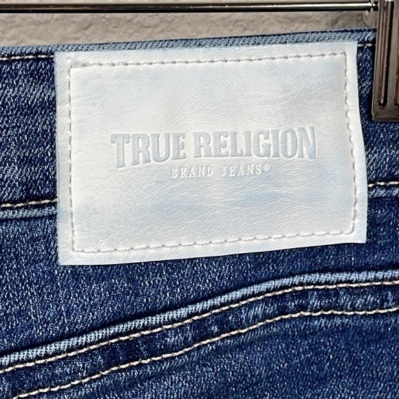 True Religion Halle Mid Rise Super Skinny Jeans Medium Dark Wash Sz 28 - Picture 6 of 12
